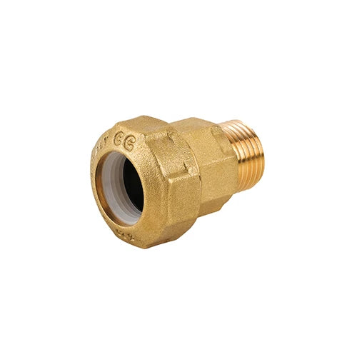 Raccordo maschio in ottone per tubo pe 2 x 63