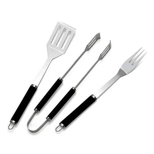 Bbq tool set basic spatola forchetta e pinza -