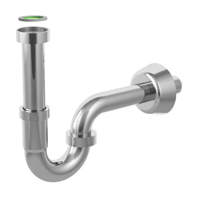 Sifone ad s tubular in abs cromo scarico d. 32x300 mm