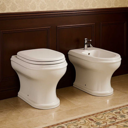Wall-hung sanitary ware with offset drain Azzurra Charme series with soft close seat