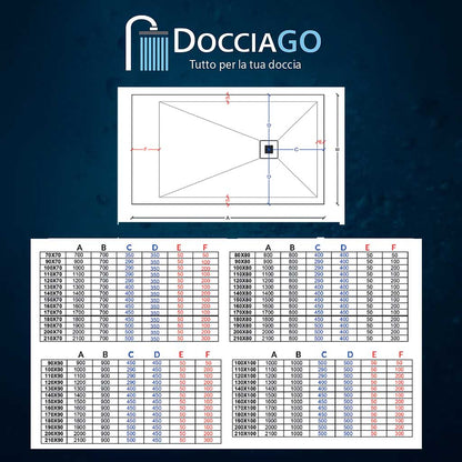 Piatto doccia in mineralmarmo puro modello Lythos 80x120 cm bianco By DocciaGo