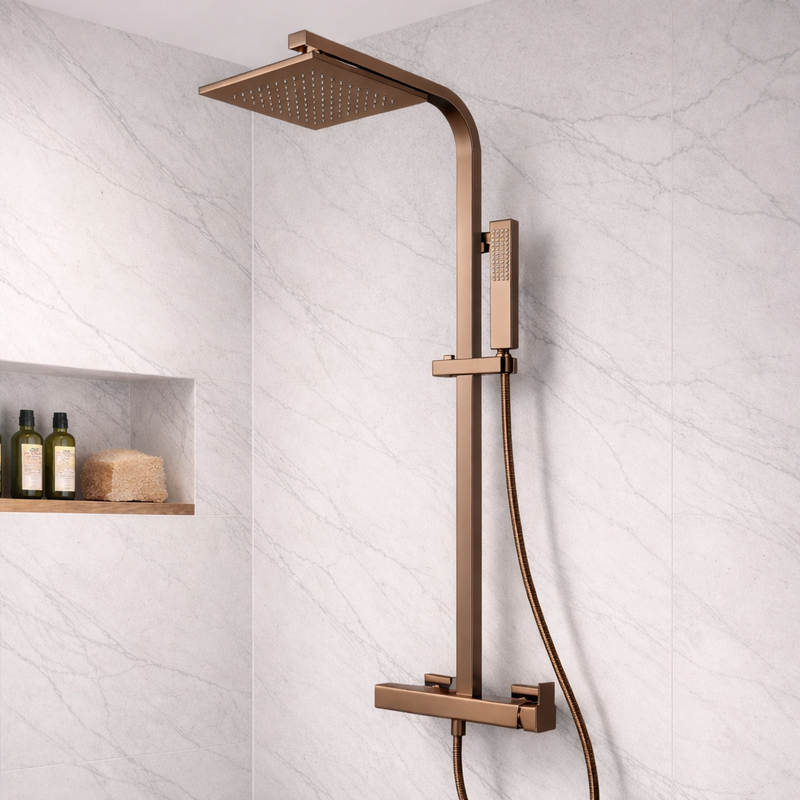 Colonna doccia Luxury DocciaGo in acciaio con miscelatore - Bronzo