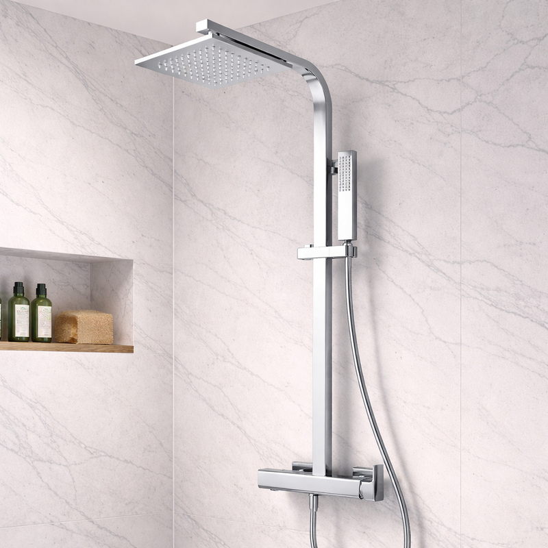 Colonna doccia Luxury DocciaGo in acciaio con miscelatore - Cromo