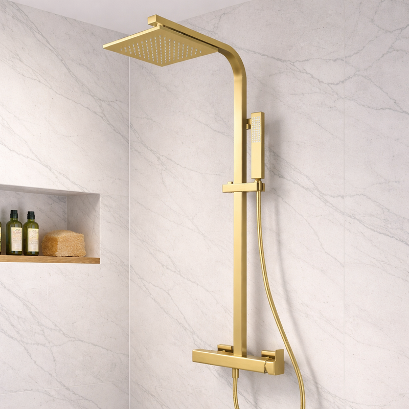 Colonna doccia Luxury DocciaGo in acciaio con miscelatore - Oro etrusco