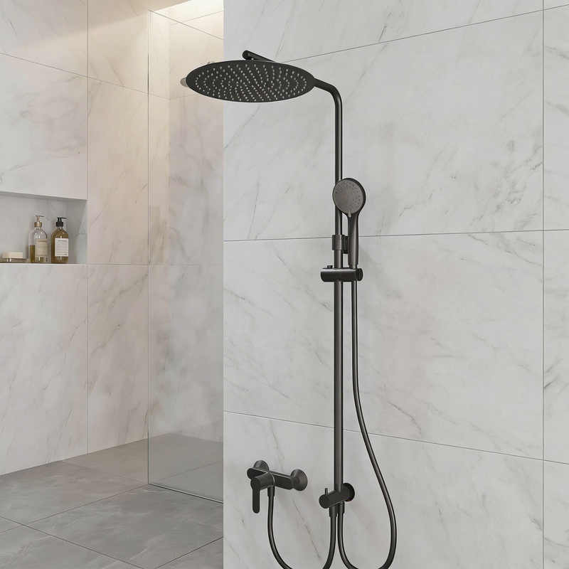 Colonna doccia acciaio inox design moderno con doccetta