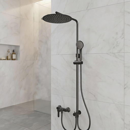 Colonna doccia acciaio inox design moderno con doccetta