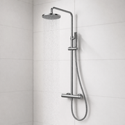 Colonna doccia Talk DocciaGo acciaio cromo con soffione 20 cm