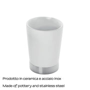 Portaspazzolini in ceramica e Acciaio Inox Gedy serie Petunia - Bianco