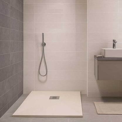 Piatto doccia qualità Premium Elite Evo 120x140 in mineralmarmo colore Crema superficie Antibatterica