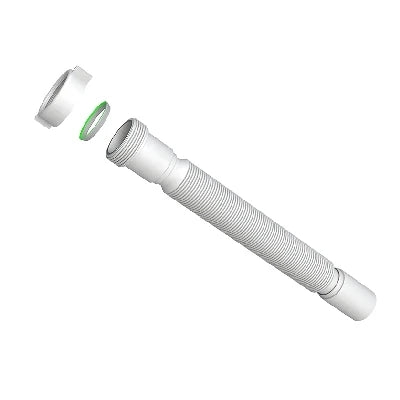 Tubo flessibile ed estensibile c/ghiera plastica 1 1/2 x d. 40 mm