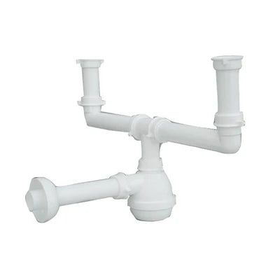 Sifone tipo m per lavelli inox a 2 vie senza piletta marchio lira 1 1/2