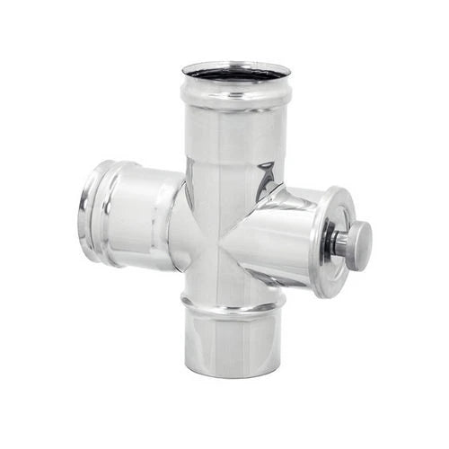 Raccordo a t 90 con ispezione inox 304 diam. 100