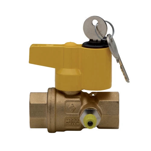 Valvola a sfera per gas con punto presa pressione con serratura 3/4 dn 20