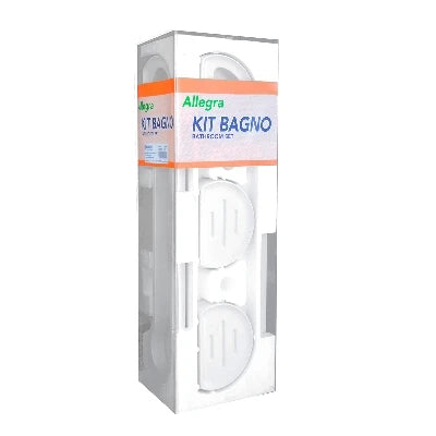 Set accessori bagno 8 pezzi serie allegra bianco