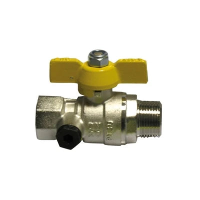 Valvola a sfera gas fm con farfalla gialla 1/2 dn 15