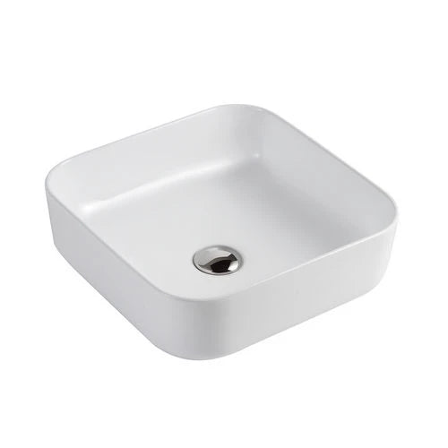 Lavabo quadrato mod. laq01 cm 39x39x14 bianco lucido