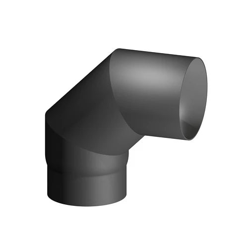 Curva acciaio al carbonio smaltato 90 mf per stufe a legna diam. 150