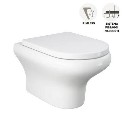 Vaso sospeso compact/ninfea rimless fissaggio nascosto -
