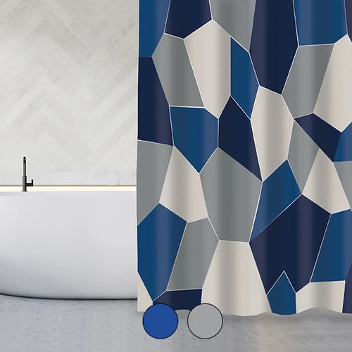 Tenda per doccia in tessuto origami cm 180x200 bianco grigia