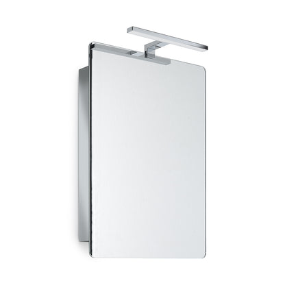 Specchio contenitore con anta scorrevole, 3 ripiani e lampada a Led di Gedy modello Kora - Cromato lucido by CeramicStore | Lo specialista del tuo bagno