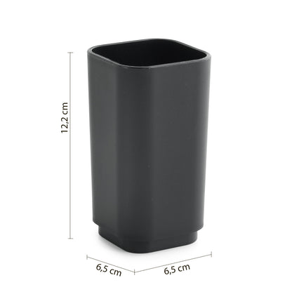 Portaspazzolini in materiale plastico riciclato Gedy serie Seventy Ekoplà  - Nero Matt