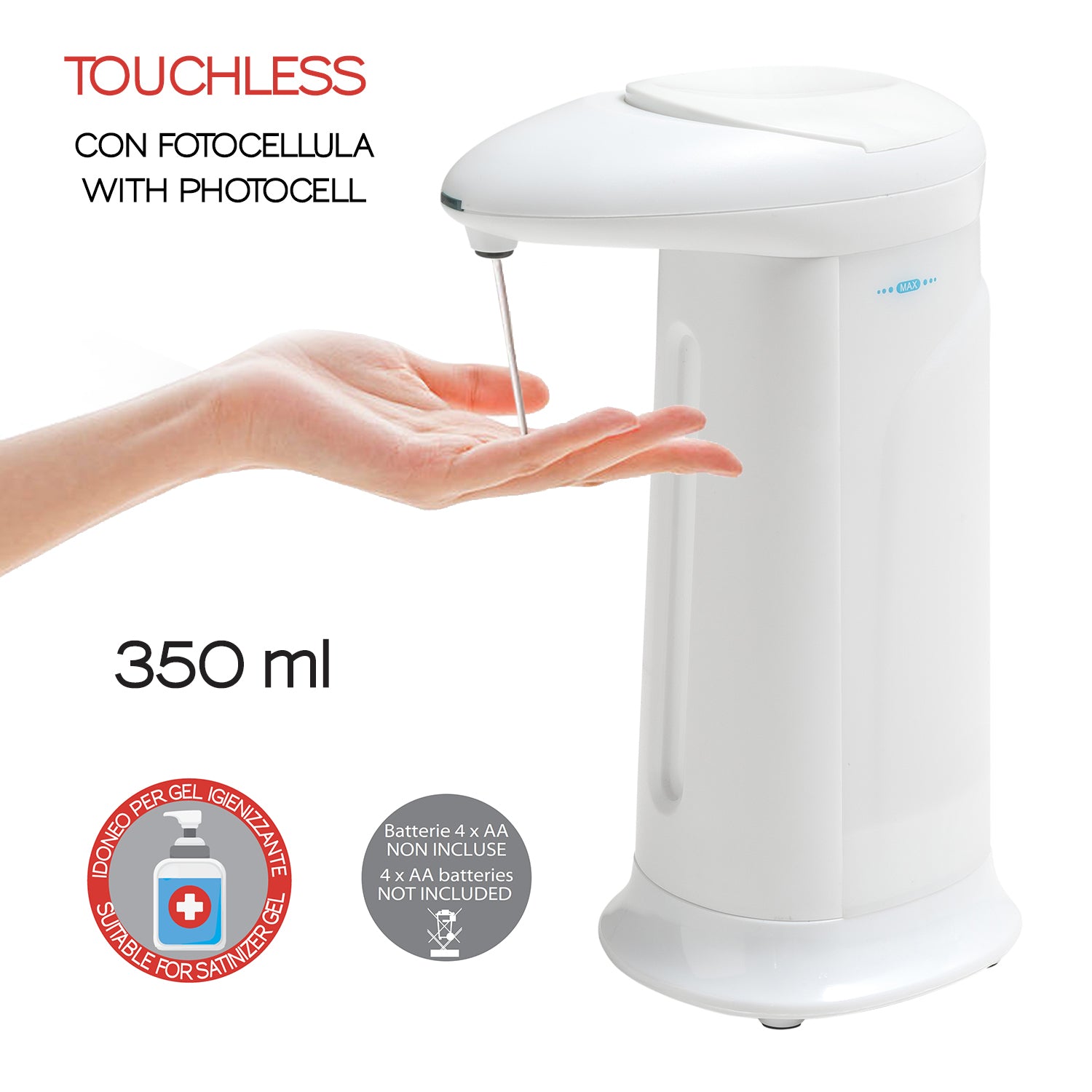 Gedy Oyster Distributore Sapone Gel Igienizzante - Touchless by CeramicStore | Lo specialista del tuo bagno
