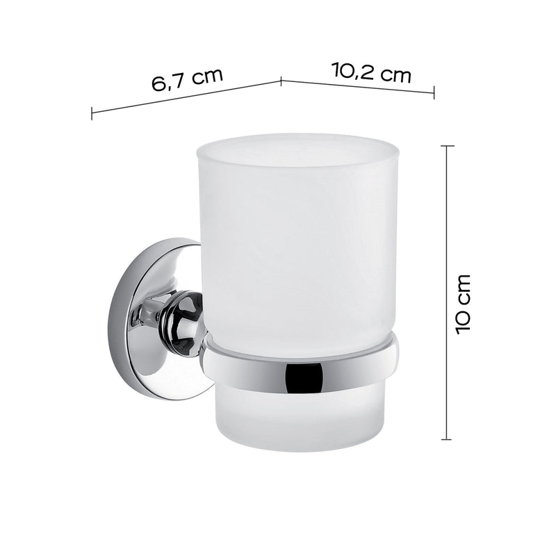 Portaspazzolini in Acciaio Inox e Cromall Gedy serie Felce - Cromato