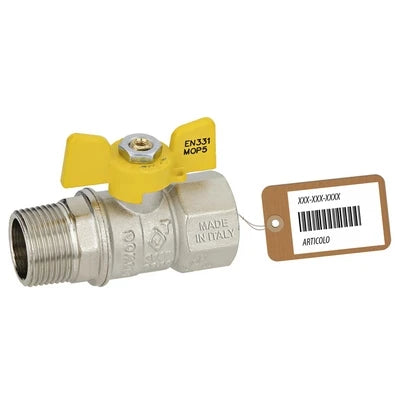 Valvola a sfera gas mf a farfalla mod. dakota f-brico 1/2 dn 12