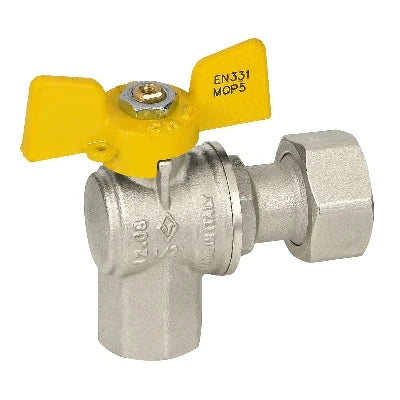 Valvola a sfera gas femmina / dado mobile 1/2 x 3/4 dn 15