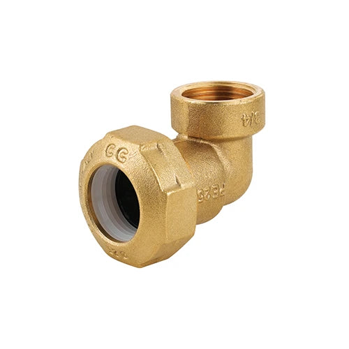 Gomito femmina in ottone per tubo pe 1 1/4 x 40