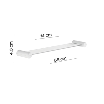 Mensola 60 cm con vetro di Gedy serie 2900 - Bianco