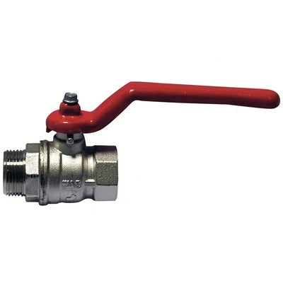 Valvola a sfera mf con leva rossa 1/2 dn 15 30 bar / 435 psi
