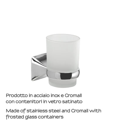 Portaspazzolini a muro di Gedy serie Cervino - Cromato
