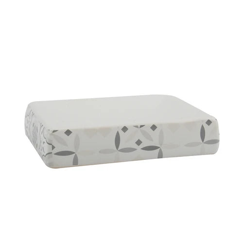 Porta sapone in ceramica evora bianco grigio