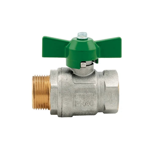 Valvola a sfera ideal dvgw mf passaggio totale con farfalla 1/2 dn 15 50 bar / 725 psi