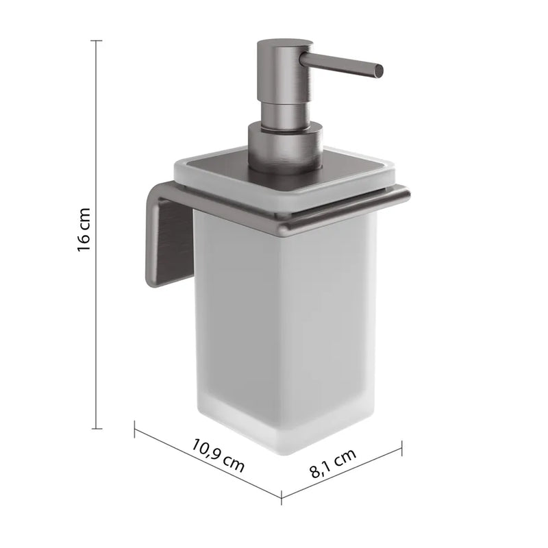 Wall-mounted soap dispenser in Brass and AISI 304 Steel with dispenser in Cromall Gedy Il Giglio series - Chrome