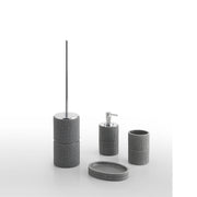Portaspazzolini in resina Gedy serie Petra - Grigio