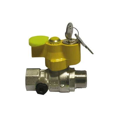 Valvola a sfera gas mf con serratura e presa pressione 1 dn 25