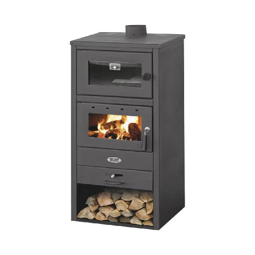 Stufa a legna con forno giorgia 10-12 kw nera