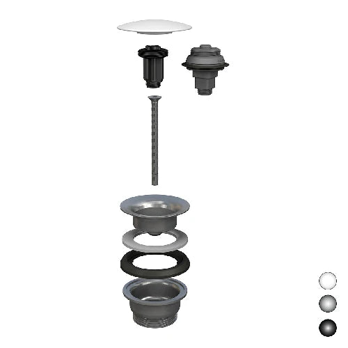 Piletta a scatto per lavabo e bidet manitapi tappo in ceramica nera lucida