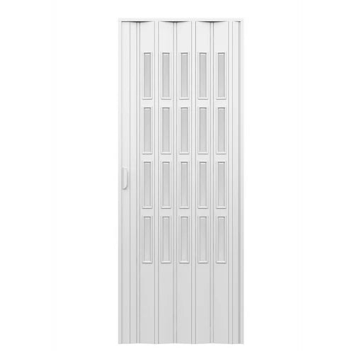 Porta d arredo per interno a soffietto con vetro molato bianco cm 83 x 214