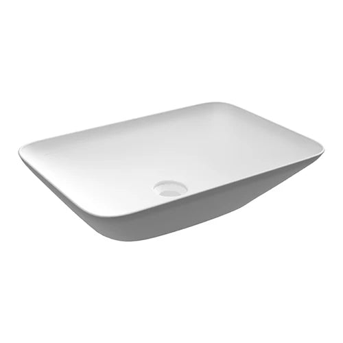 Lavabo da appoggio rettangolare senza foro variant 55x36 cm bianco