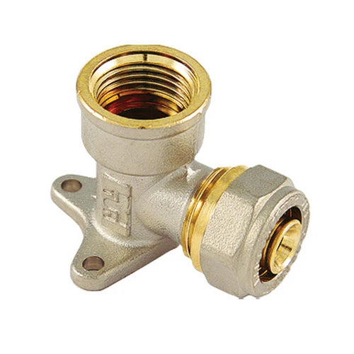 Raccordo curvo femmina con flangia serie ins per multistrato 1/2 x 20