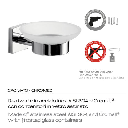 Portasapone a muro Gedy serie Fuji - Cromato by CeramicStore | Lo specialista del tuo bagno