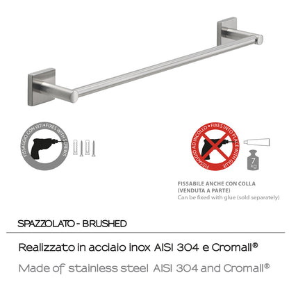 Portasalviette a muro 45 cm Fuji di Gedy - Spazzolato by CeramicStore | Lo specialista del tuo bagno