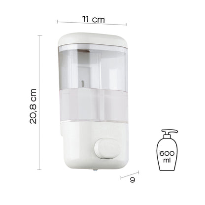Distributore di sapone/Gel igienizzante modello Push Pro di Gedy da 600 ml - Bianco by CeramicStore | Lo specialista del tuo bagno