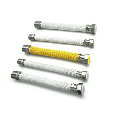 Kit 5 pz flessibili inox estensibili rivestiti per caldaie a gas mm 220/420