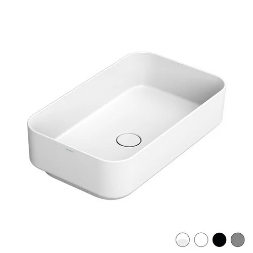Lavabo da appoggio rettangolare noemi cm 64 x 38 nero opaco