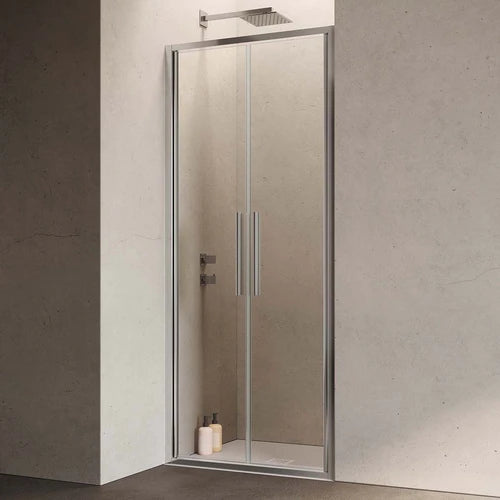 Porta doccia saloon cristallo 6 mm hexa cm 87-91 p.cromo vetro trasparentearent