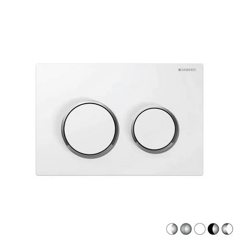 Placca di comando 2 tasti omega 20 nero anelli cromo